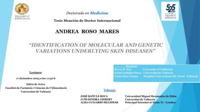 Portada con los les datos de la lectura de la tesis, título, presidentes y tribunal